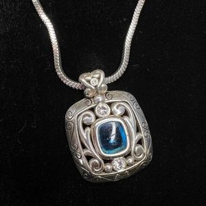 Brighton Blue Azure Pendant Necklace 16" 807-GRC